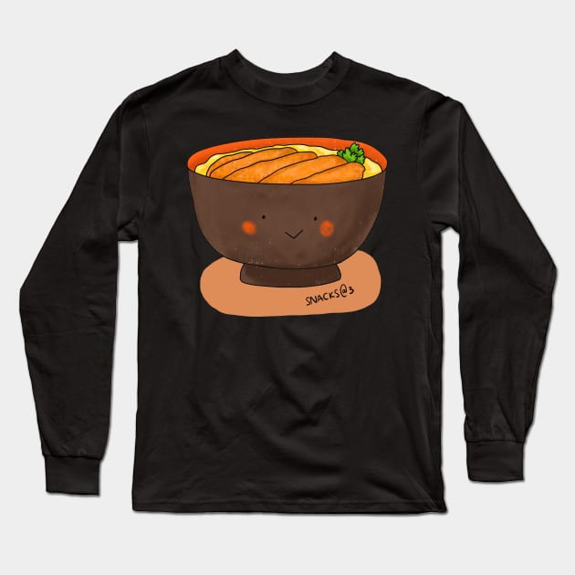 Delicious Bowl of Katsudon Long Sleeve T-Shirt by Snacks At 3